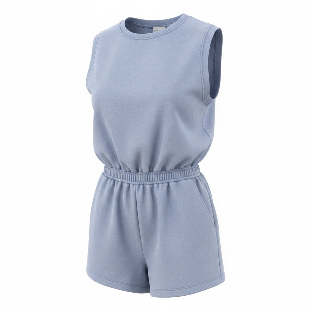 Abercrombie & Fitch Soft Lounge Romper Blue Sleeveless Large Tall
